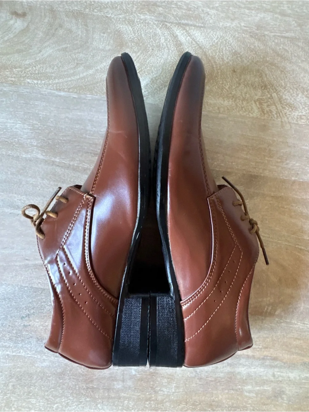 Men's Brown Dress Shoes Oxfords Cognac Lace-Up Business Formal Size 7.5